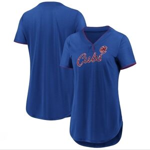 Genuine Merchandise Branded Royal Blue Chicago Cubs Diva Jersey V-Neck T-Shirt L